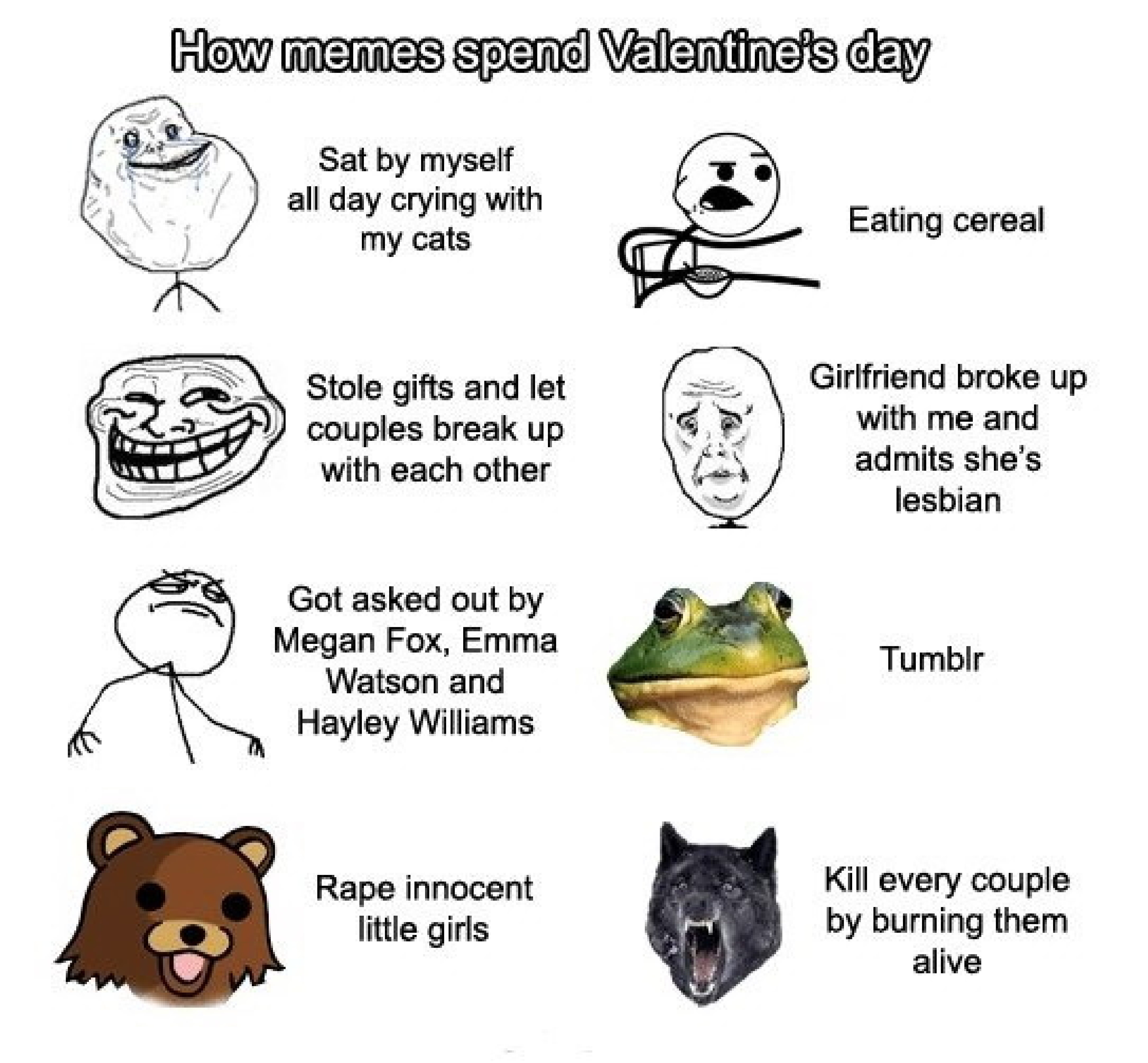 How memes spend Valentine's Day