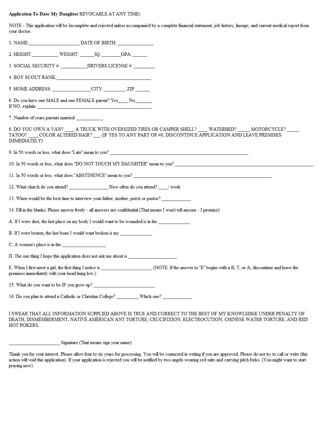 Dating application