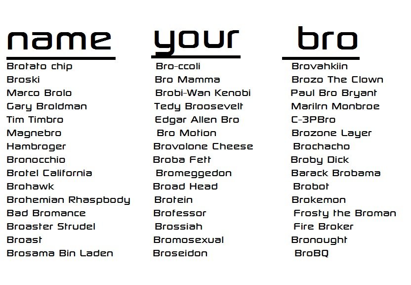 Bro Names