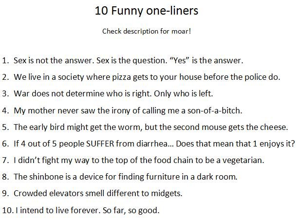 Funny Oneliners I Found All Of
