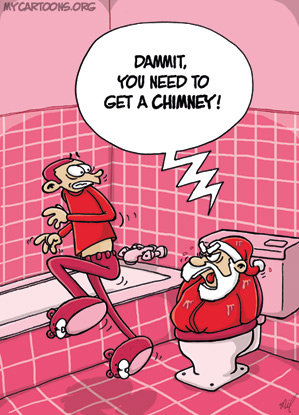 Christmas Trouble. How Santa gets into places with no chimney..