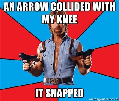 I wasn't going to make this thread... Till I took an arrow to the knee Chuck+Norris+arrow+to+the+knee+http+memegenerator+net+as+always+P+DoNtRiXsTeR_235de8_2991540