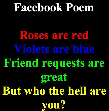 Facebook poem. hey guys :) thanks a lot for thumbing :) im gonna