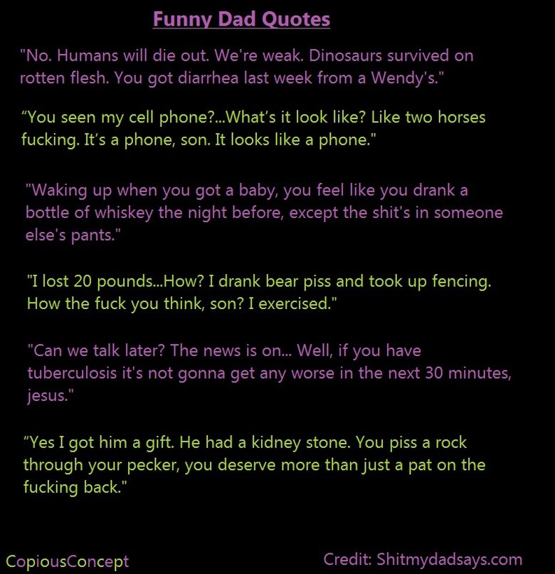 quotes for dad. Funny Dad Quotes. Credit to shitmydadsays.com