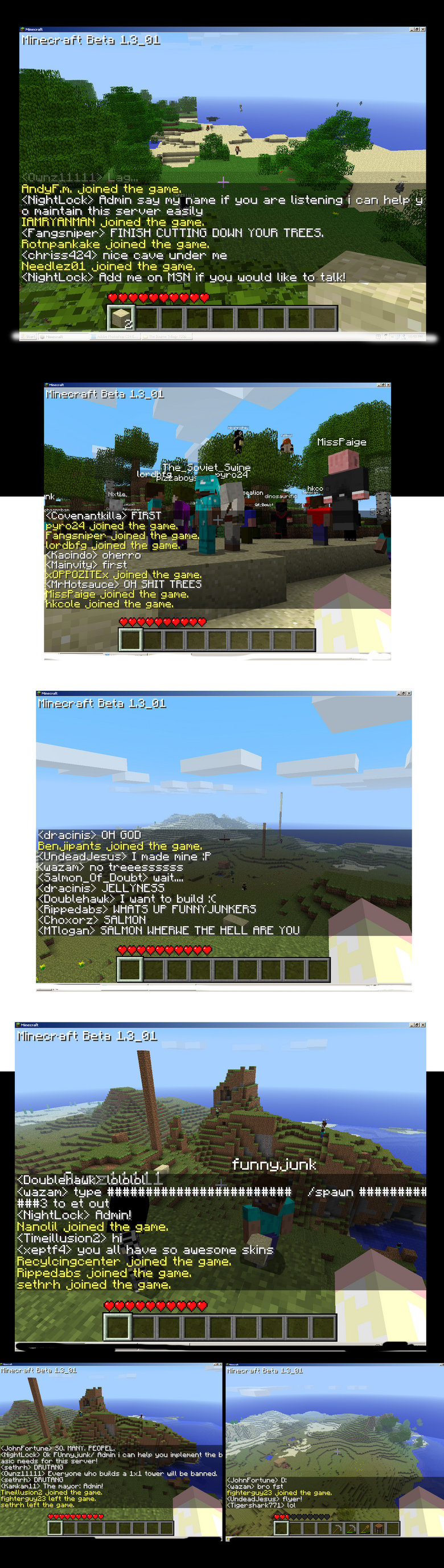 Funnyjunk Minecraft Server!. here's some shots I got from the server when it