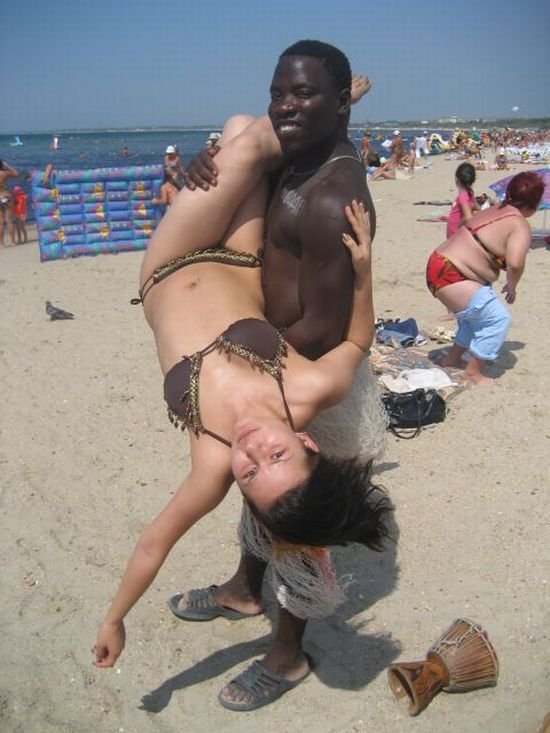 Naked black girl and black guy