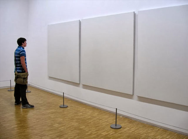 Modern "art" comp. - It's just god damn ridiculous. Pretentious retards looking at &quot;art&quot; made by money sniffin jews... I screwed up a piece of paper and left it on an empty pedestal in the artroom in my college. It sat there for 3 weeks before it was removed