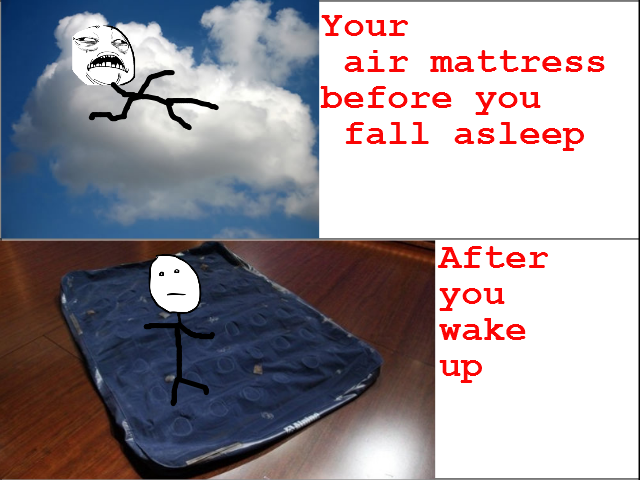 deflated air mattress meme