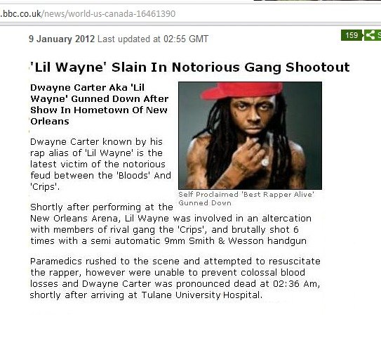 lil wayne dead