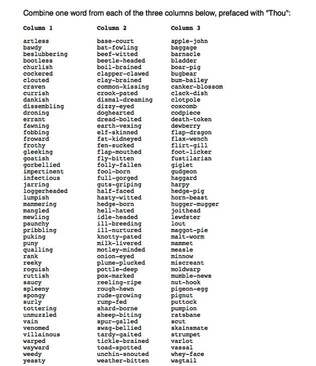 Old English Insults