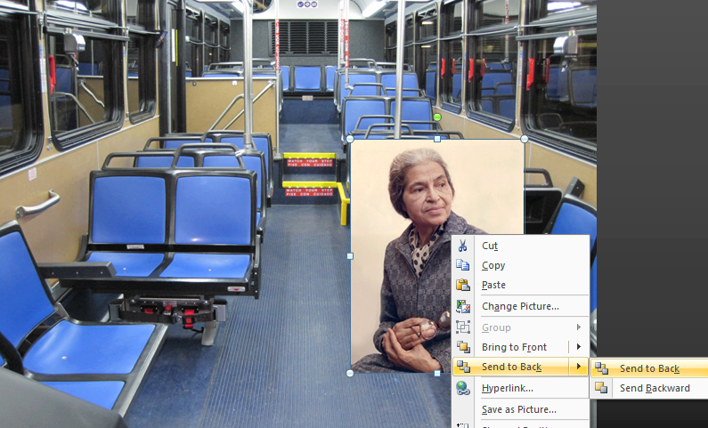 rosa parks in the back of the bus meme