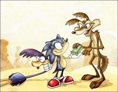 Les Special Dédicaces. Sonic+and+wile+e+coyote+agreement+doubt+this+is+a_e55555_3127913