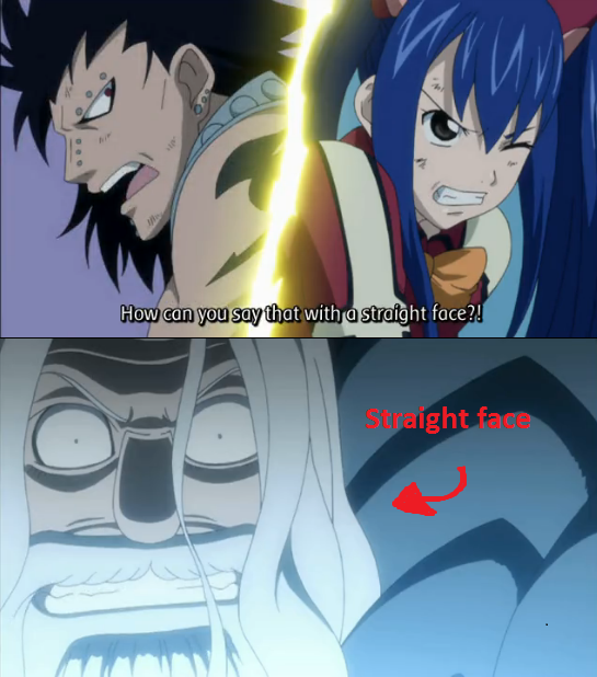 Straight faces in anime