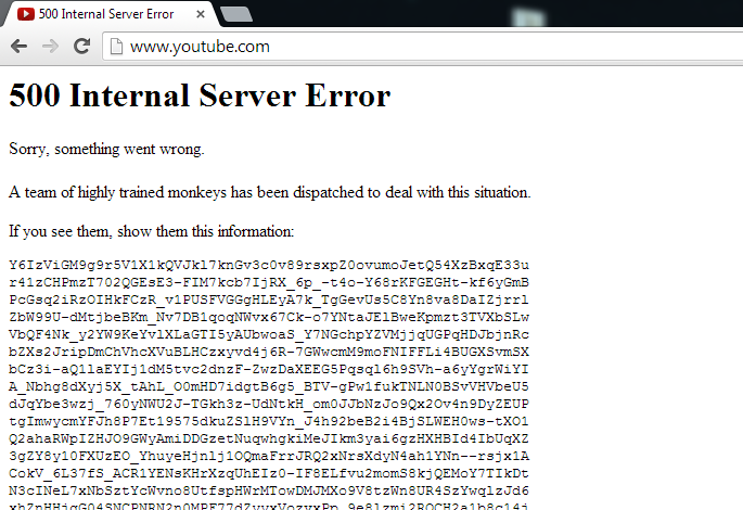 Image result for youtube error 500 internal server error