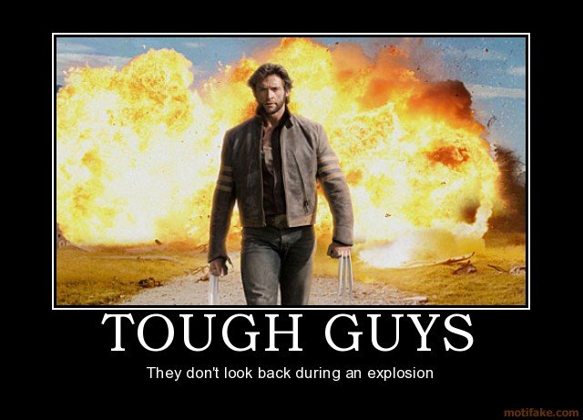 Tough Guys. ever notice how the tough guy never looks back during an explosion in the movies? well here is a tribute to all of them... How do you kill a ninja with gun skills? YOU BLOW HIM UP OF COURSE! (check out my blog and read some reviews http://kenan0luke.wordpress.com/