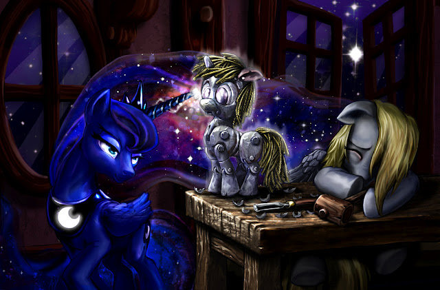 They're coming to take my Derpy away. Art+anypony+.+luna+brings+ditzy+hooves+to+life+for+derpy_e81342_3377675