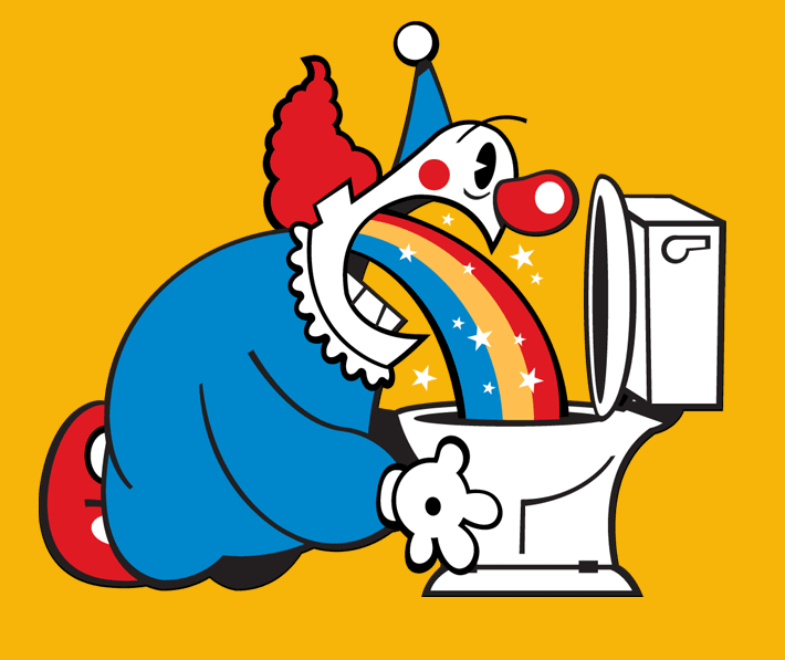 clown puke. am i the only who is reminded of dexter by this (founded on threadless.com).. WTF does this have to do with Dexter?