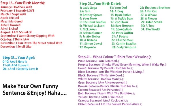 make your own sentence 2. man you guys crack me up who ever makes me ...