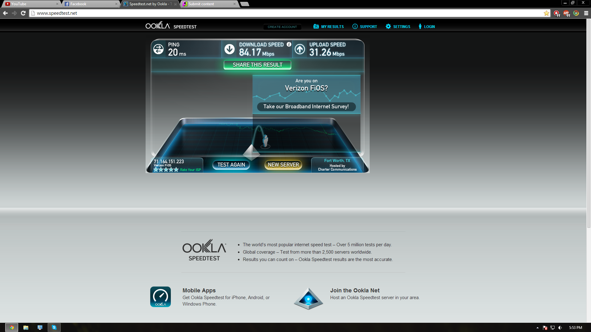 post your speed. . PING 20 ms fa ' supream El sammus UPLOAD SPEED Mae