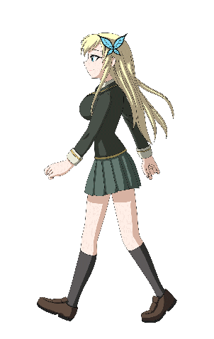 anime girl walking