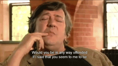 Stephen Fry being patronizing and seductive at the SAME time!