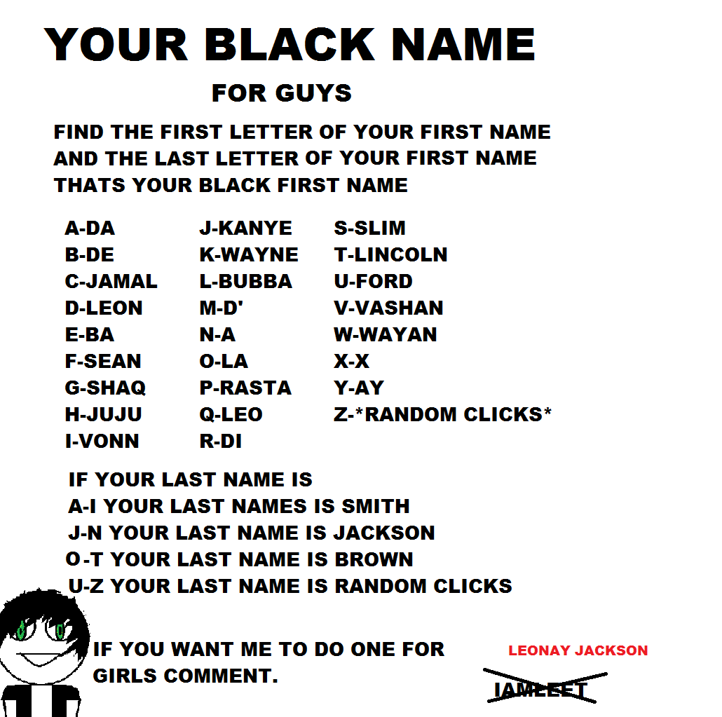 YOUR BLACK NAME