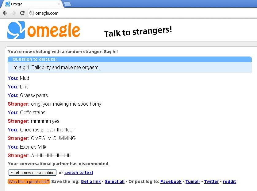 Logs chat omegle dirty Guy Logs