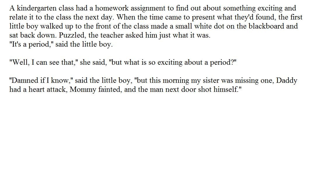 short story about homework