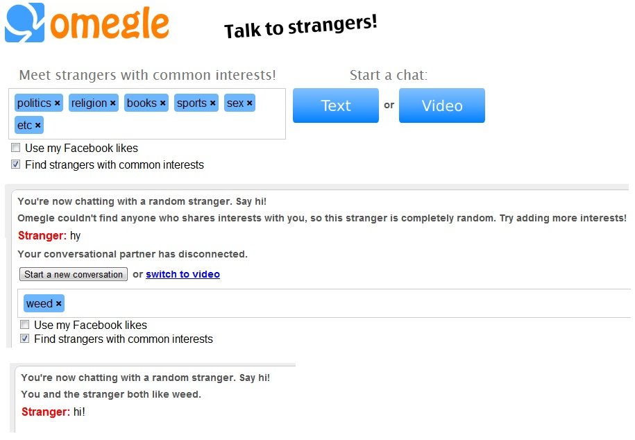 Good omegle interests