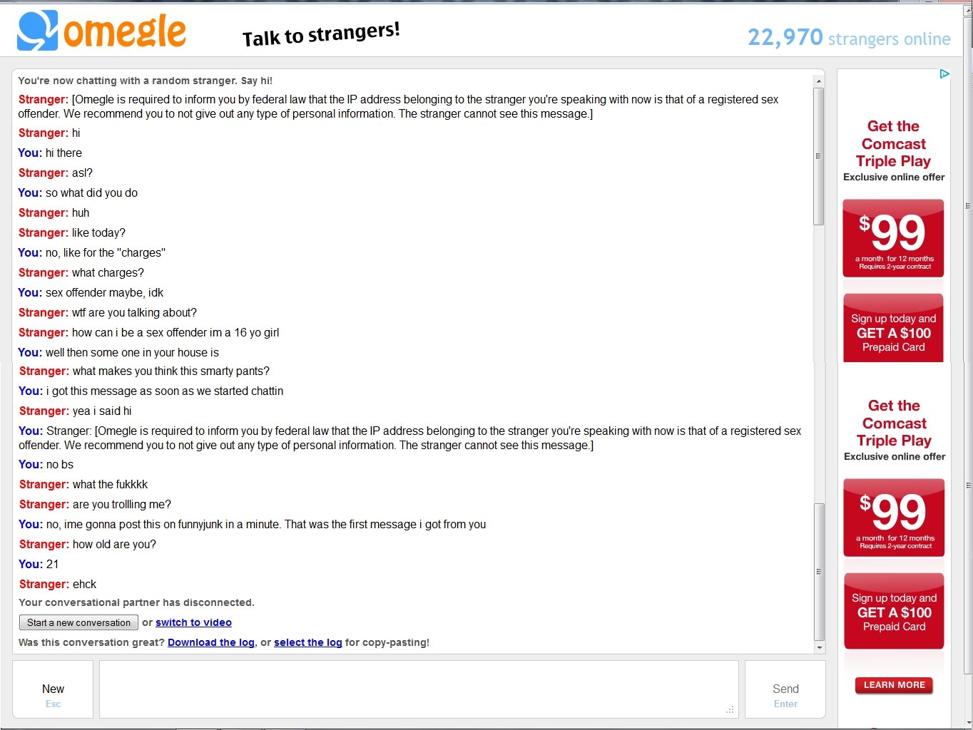 Message sex offender omegle Omegle Automated