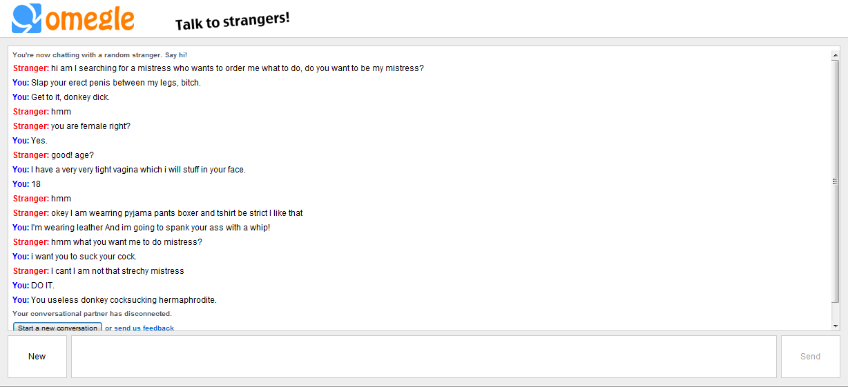 Omegle Chat Logs.
