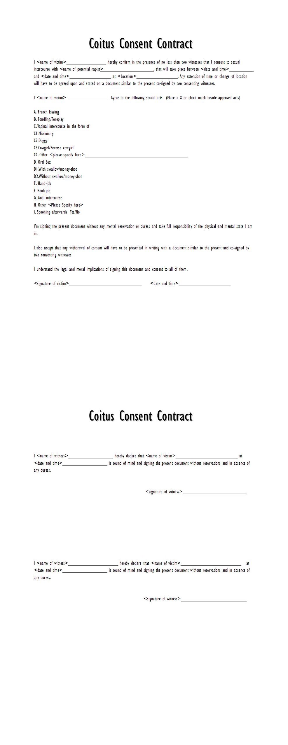 Contract before cotitus