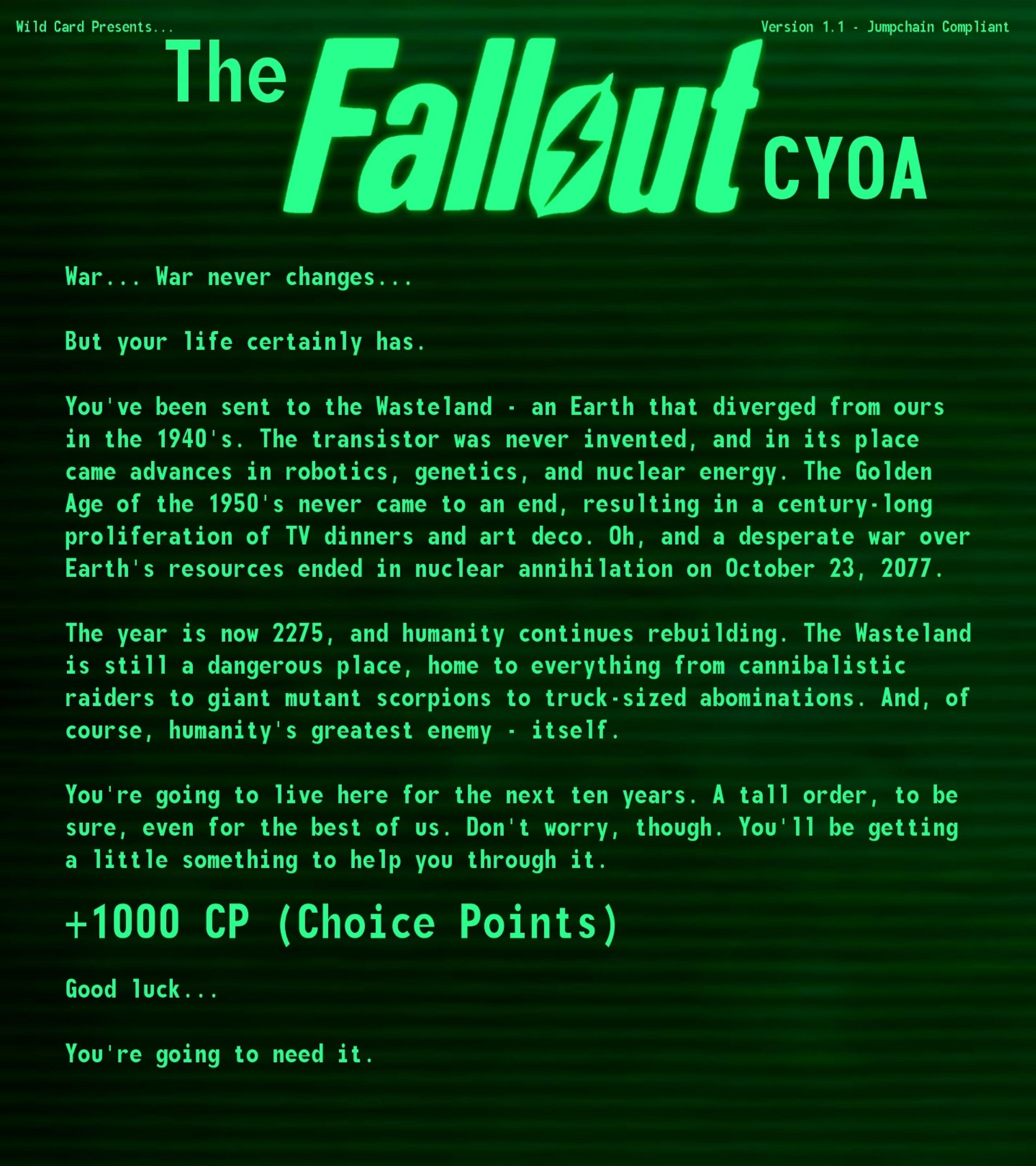 Cyoa Fallout