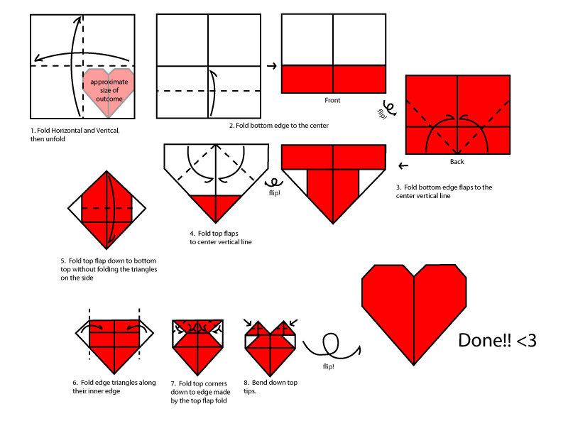 origami heart instructions easy