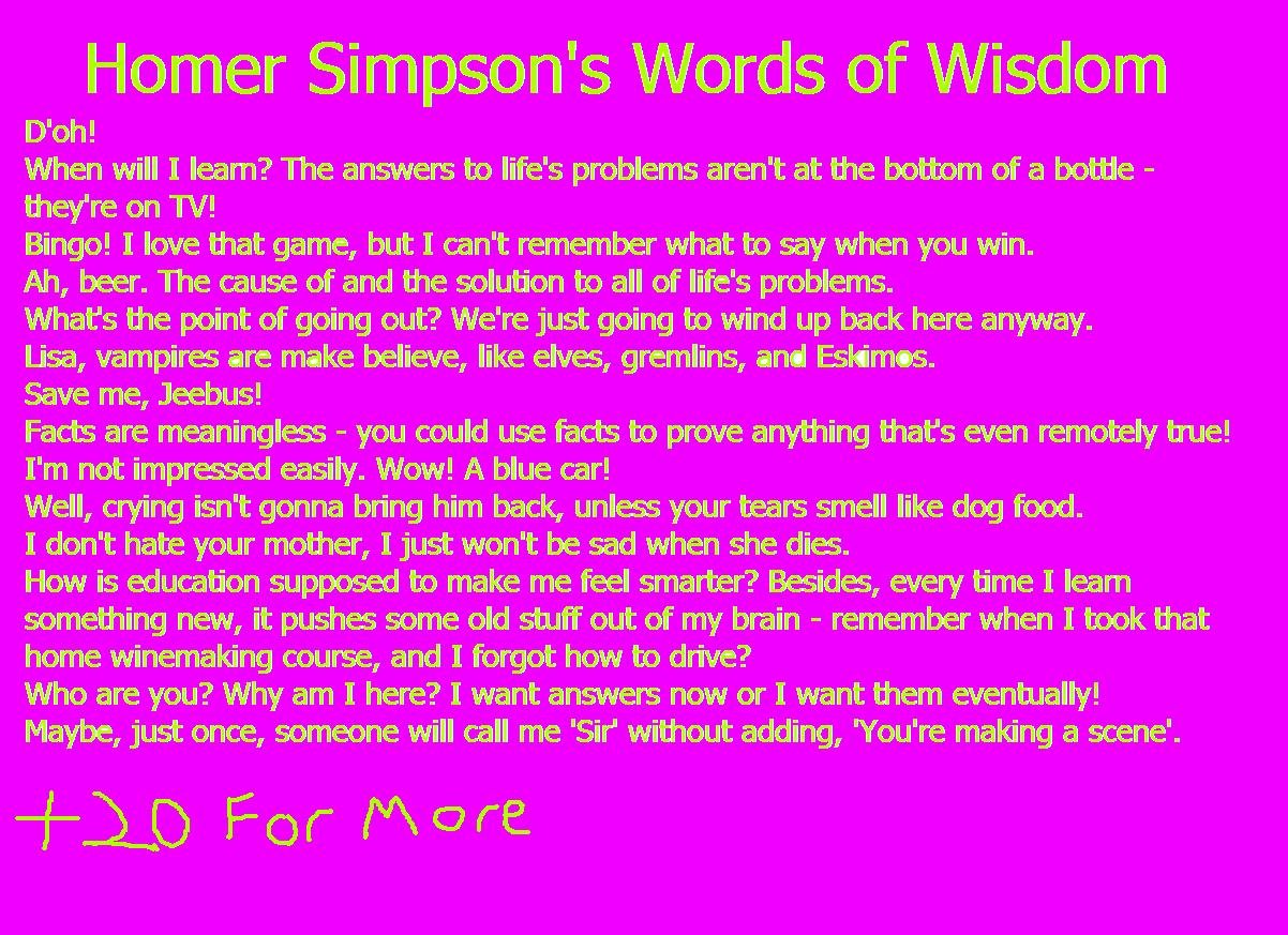 Homer Simpson s Words of Wisdom