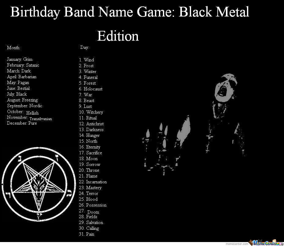 Black metal name logo generator