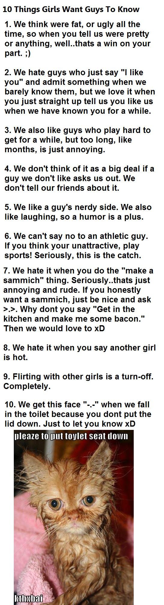 Things girls dont like