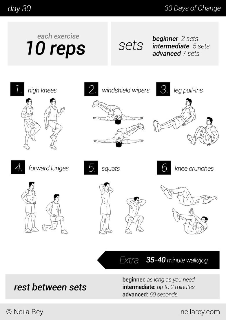 30-day Calisthenics/Cardio Exercise