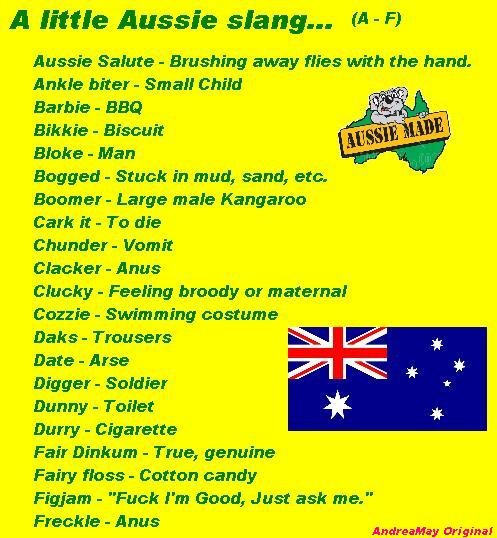 Aussie Slang A F 