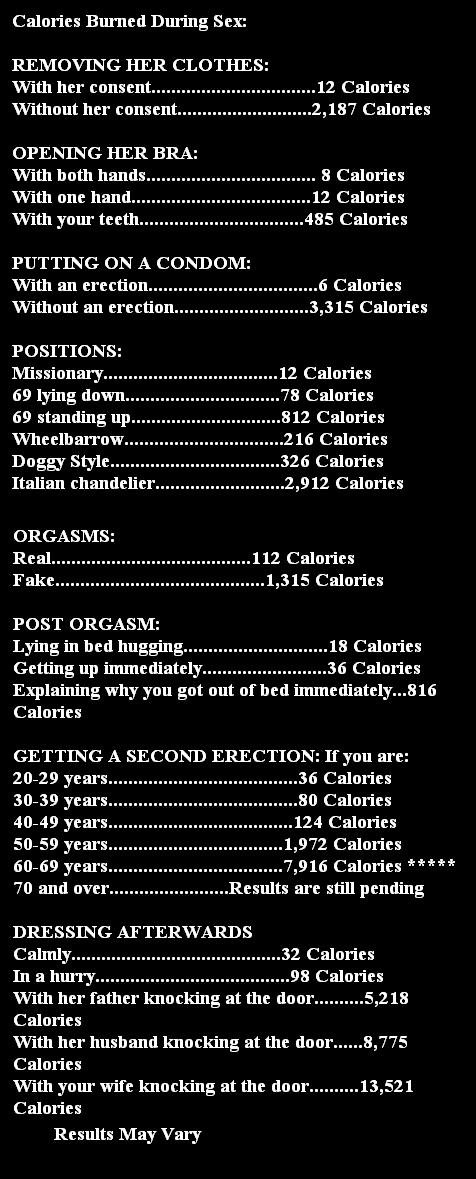 Calories during Sex