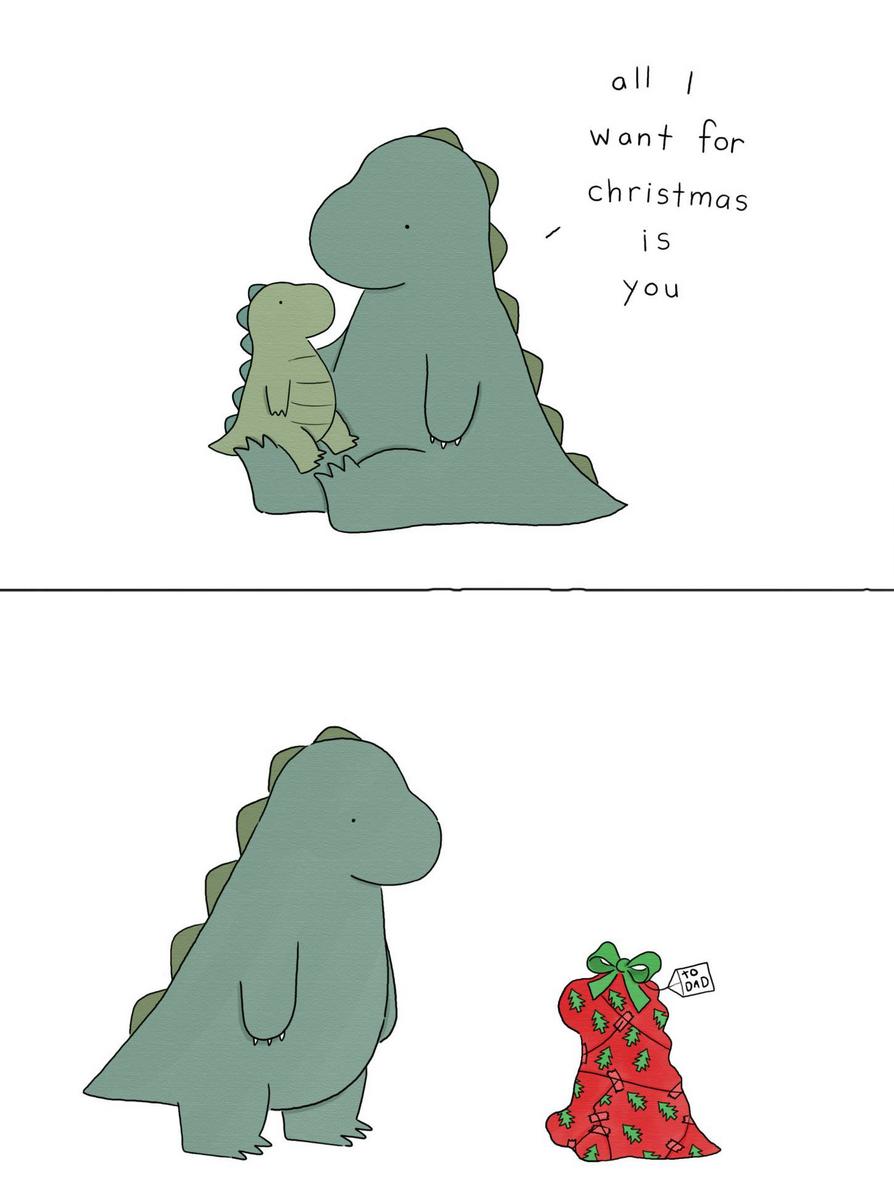 Awh man these dinosaurs would love christmas if they weren t extinct