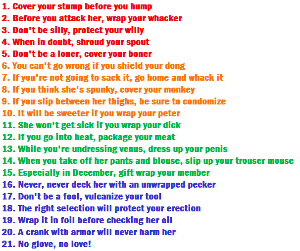 Condom Slogans