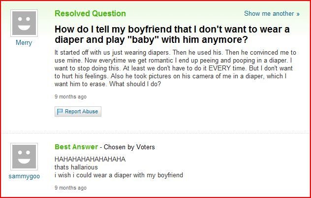 Diapers to wear likes my boyfriend As Women
