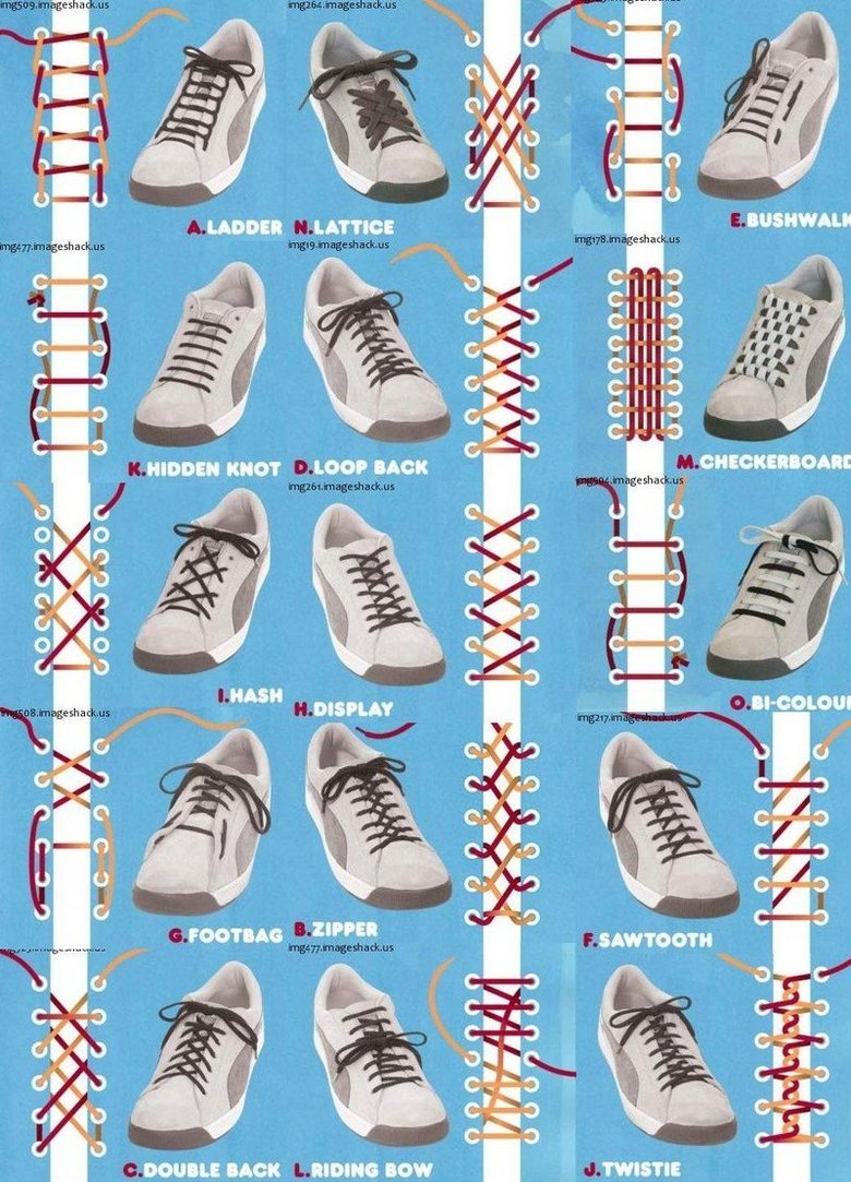 different ways to tie shoes