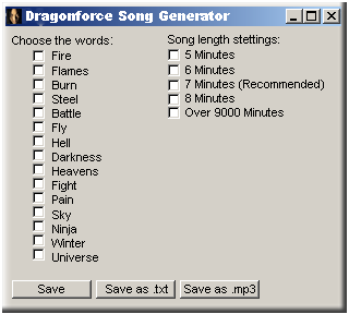 Dragonforce Song Generator