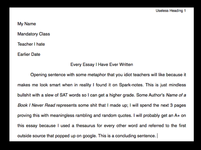 do you put your name in essay