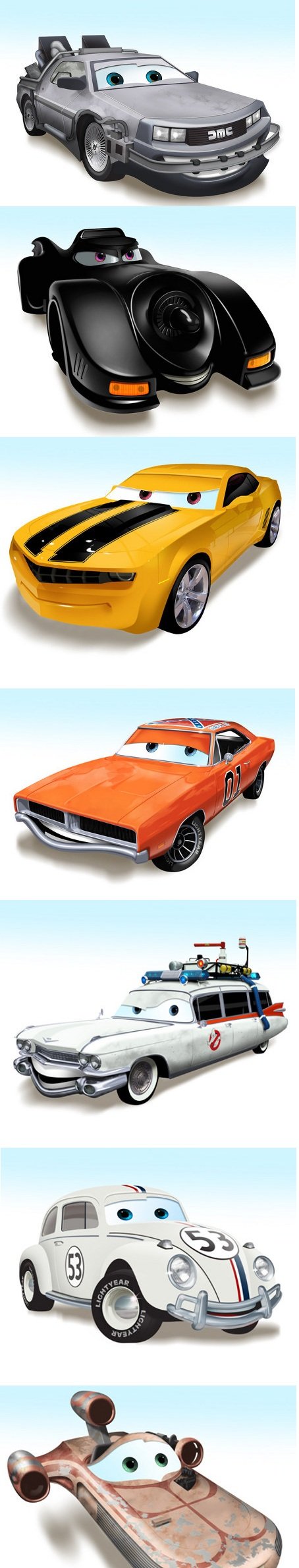 Famous Cars As Pixar Cars Comp