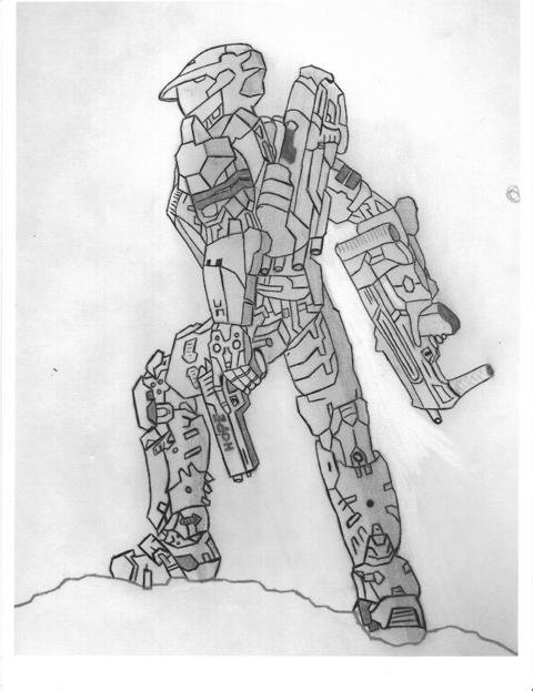 Free hand drawing of master chief!