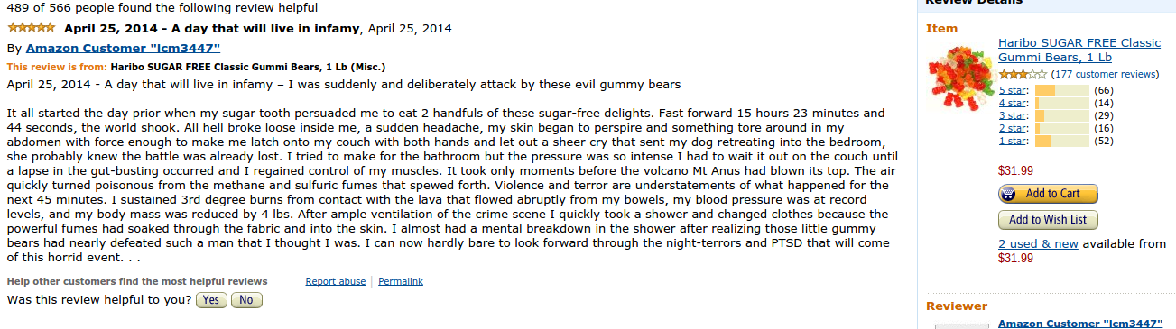 sugar free gummy bear reviews