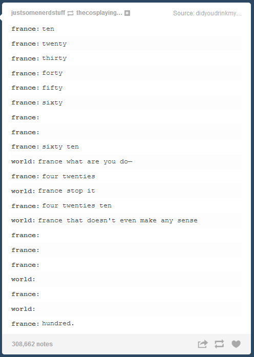 How France Counts To One Hundred